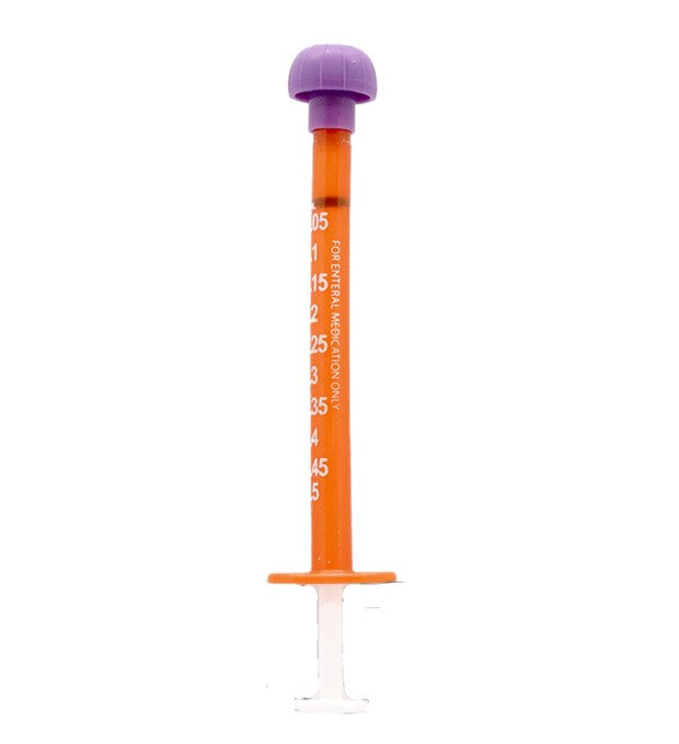 BAXTER Amber Oral Syringes with tips (0.5ml)