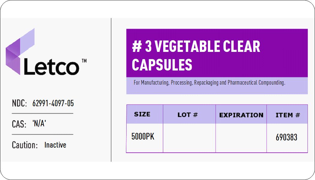 Capsules #3 Vegetable Clear