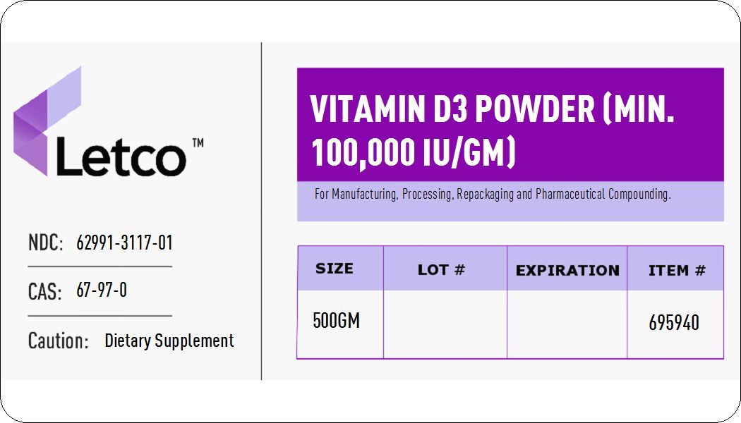 Vitamin D3 Powder 100 000 IU/GM
