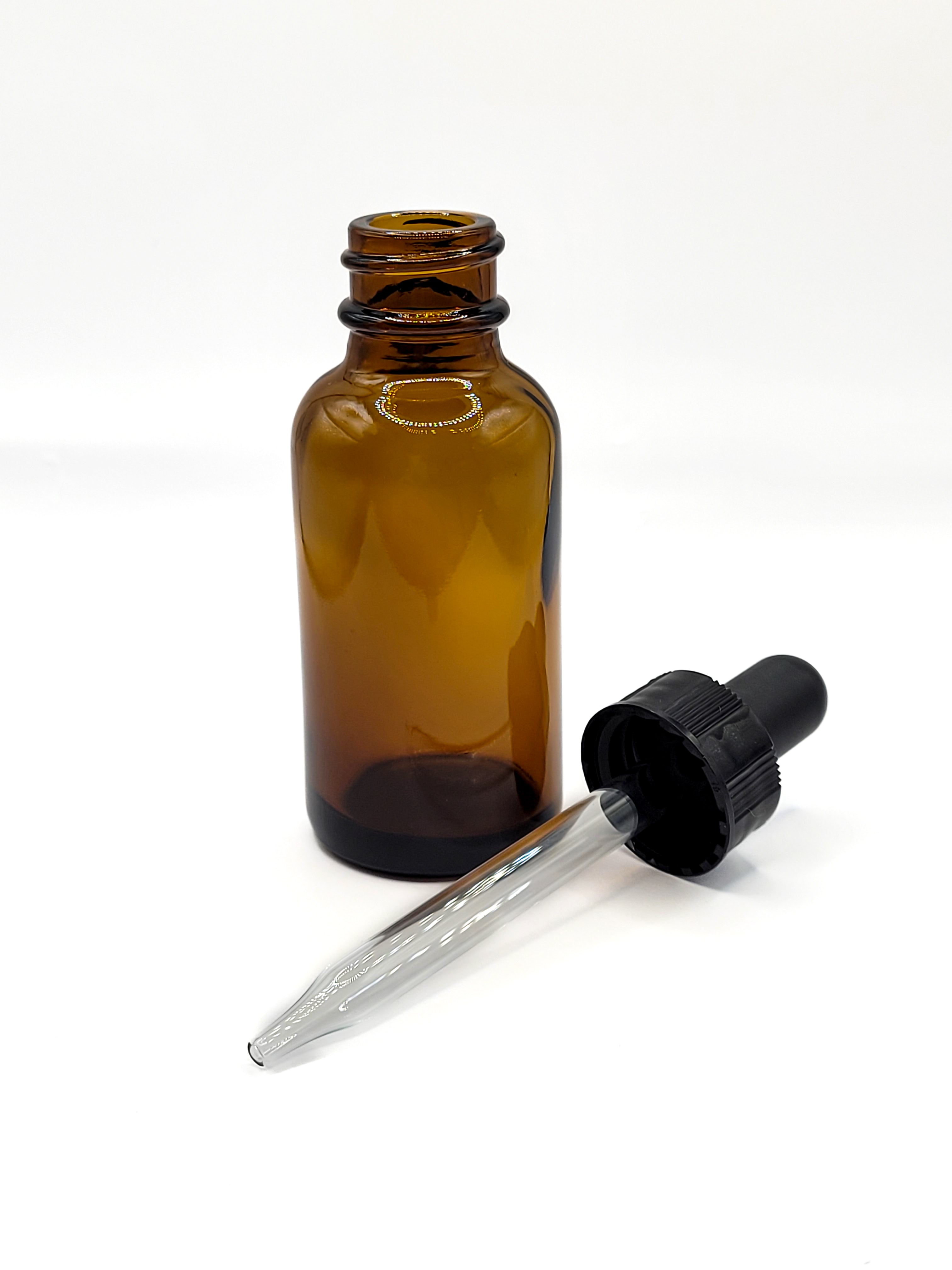 Amber Glass Bottle (30ml) with Non-graduated Glass Dropper
