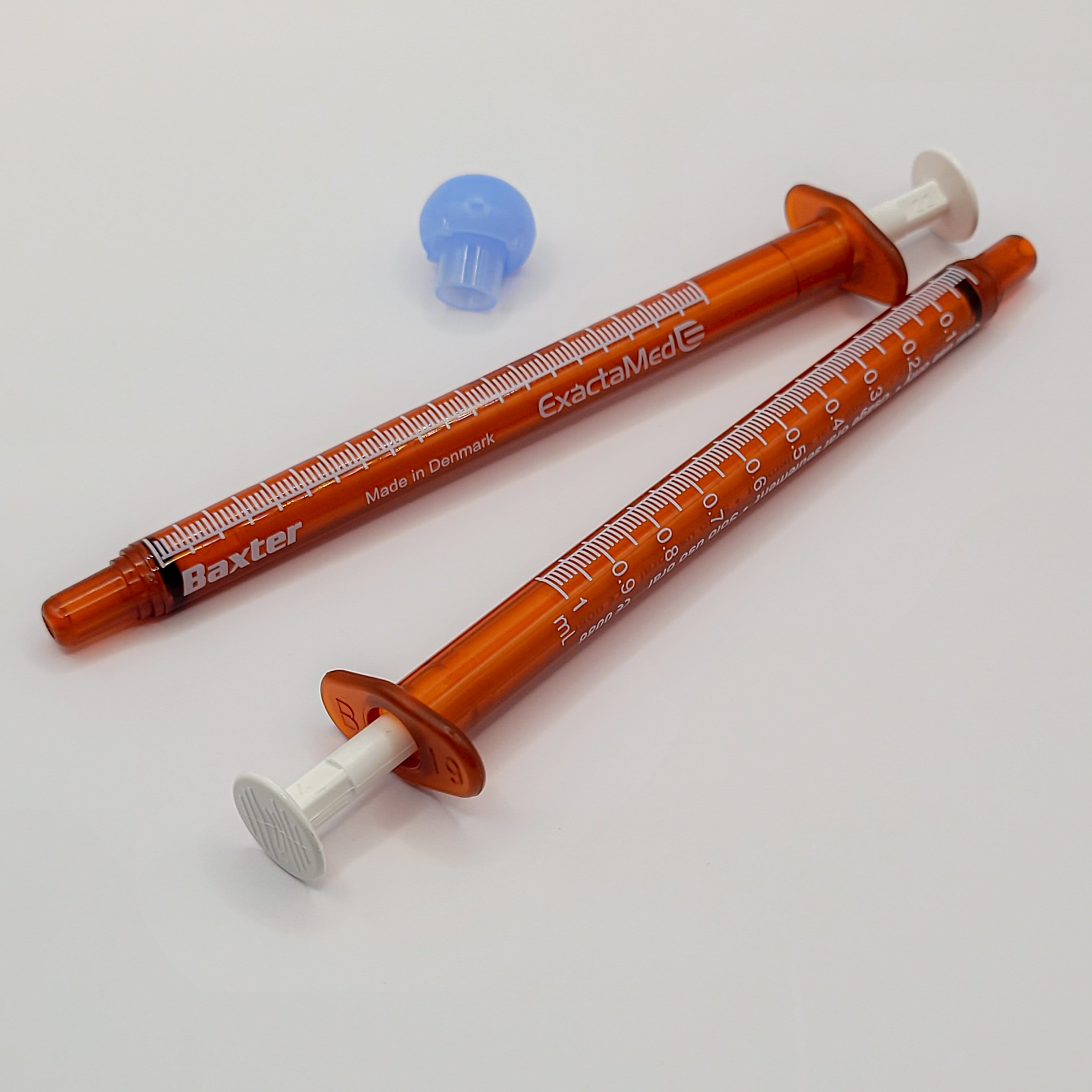 BAXA Amber Oral Syringes with tips (1ml)