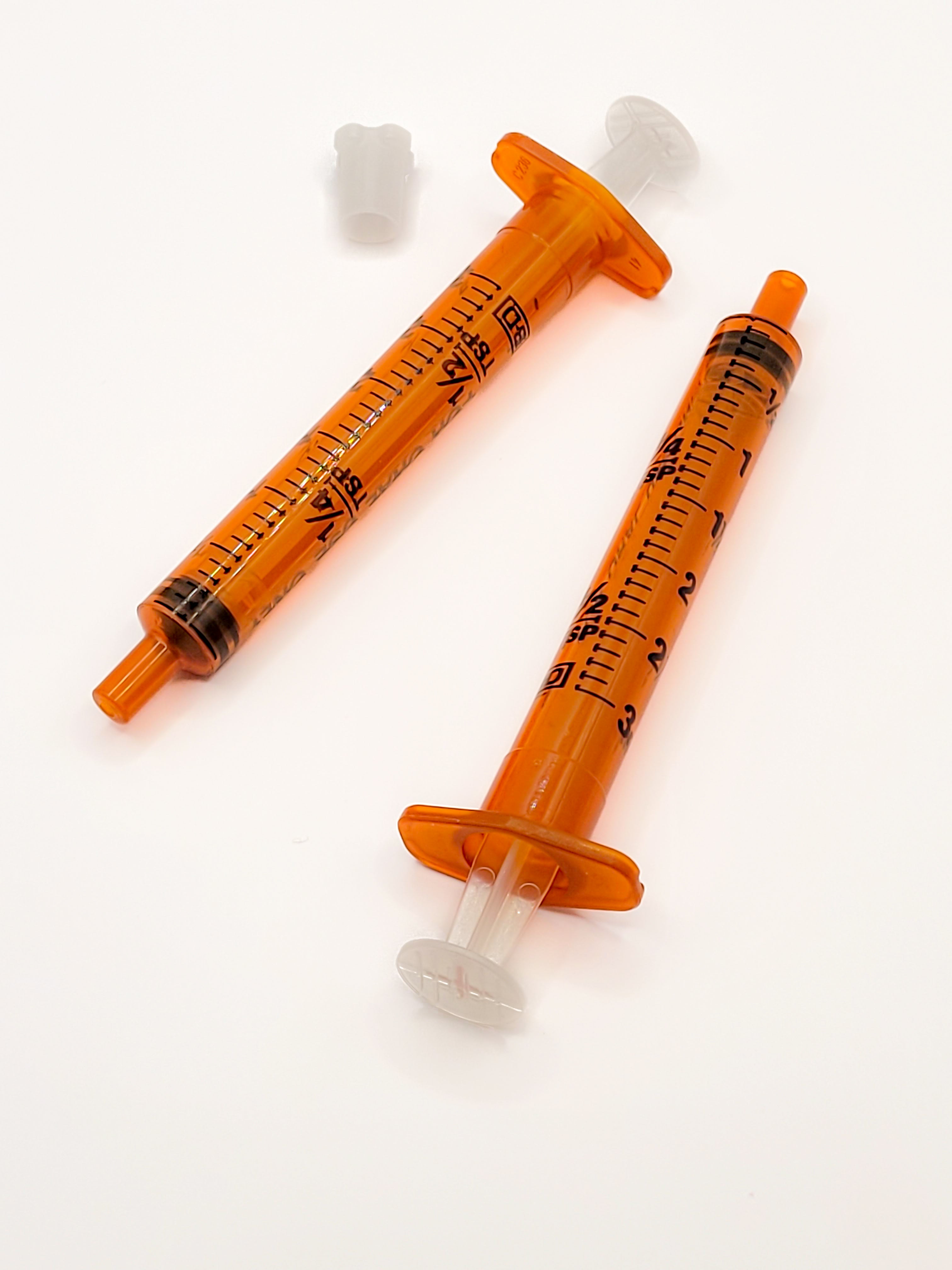 BD Amber Oral Syringes with tips (3ml)